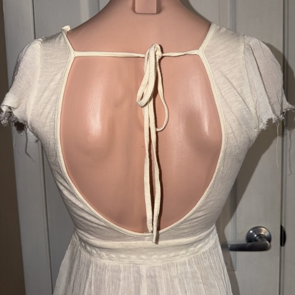 Free People Sound of The Sea Boho Dress Embroidered Beach Tiered XS /TP NWOT - Picture 9 of 13